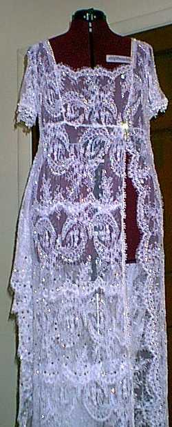 Full Length View of Just Beaded Lace overlay